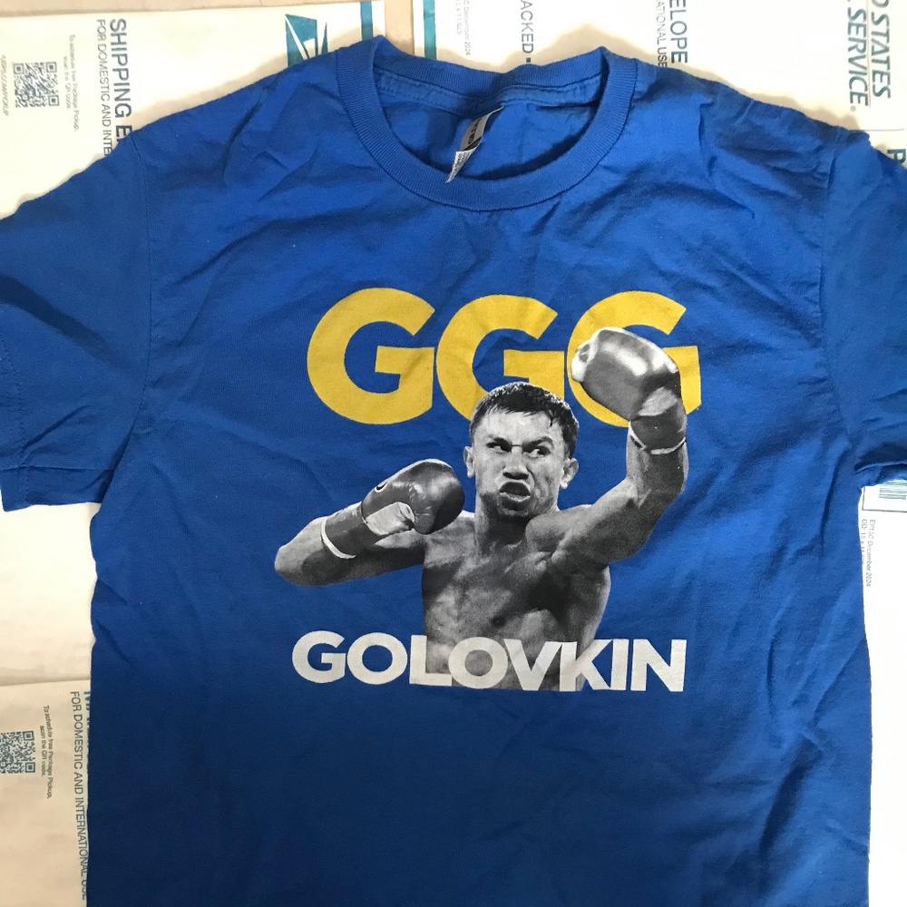 Men’s Triple GGG Gennady Golovkin Blue Short Sleeve- Tee Shirt Size Small